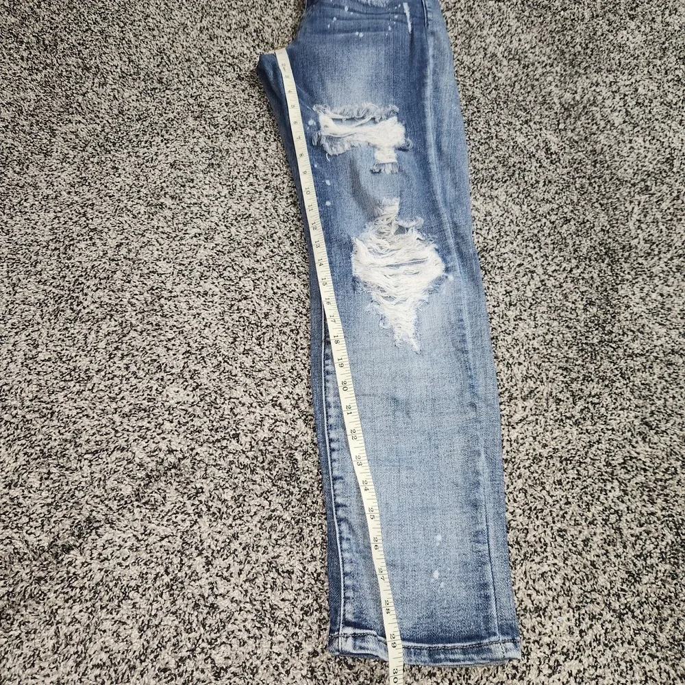 Judy Blue Boyfriend Fit Splatter Paint Ripped Jeans Stretch Women 5/27 Mid Rise - Picture 8 of 12